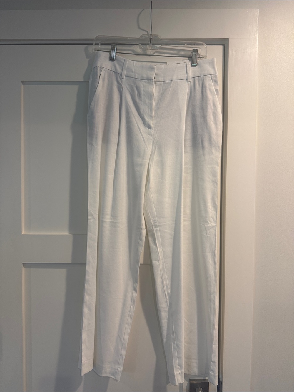 LOFT White Linen Women's Pleated Tailored Trousers